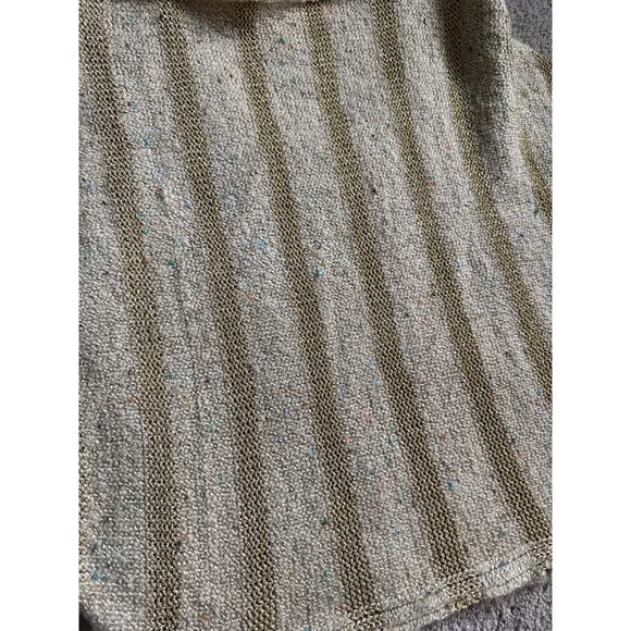 BKE Wool Blend V-Neck‎ Gold Fleck Open Knit Sweater Size Small - Picture 7 of 7